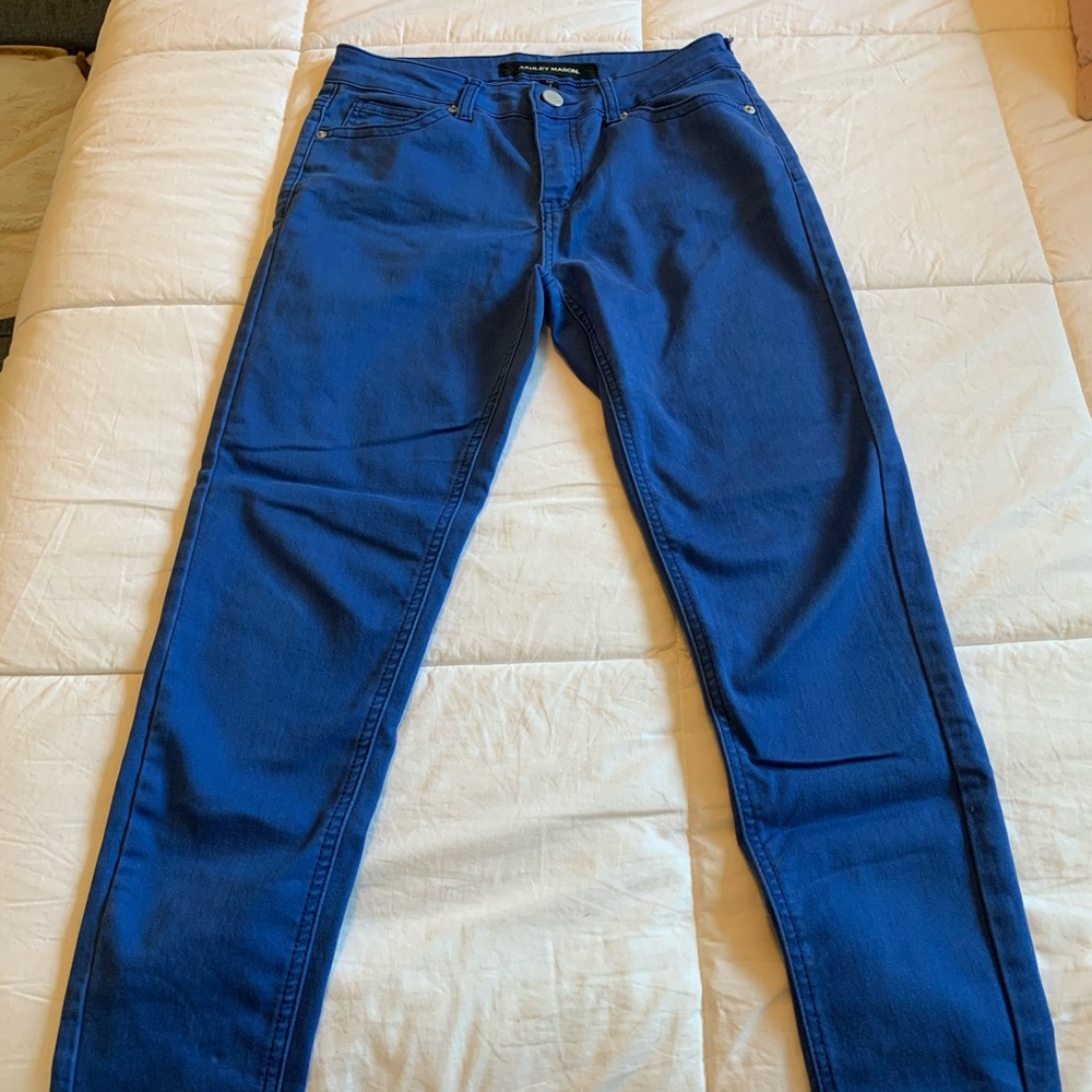 Colored blue jeans